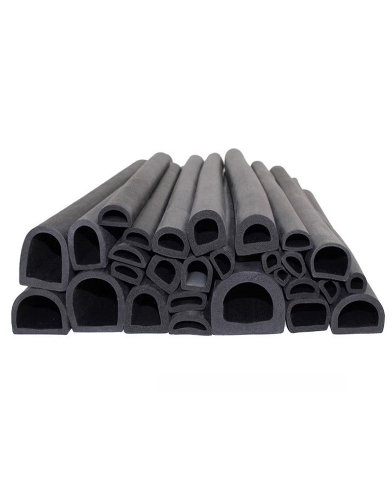 Self-adhesive foamed rubber D-shaped sealing strip; EPDM semi-circular foamed rubber strip